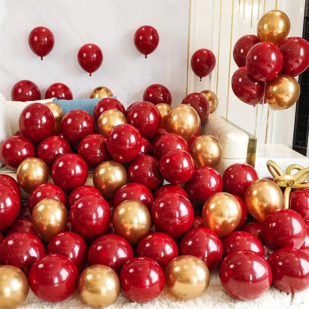 40/20 Adet 10 inç Nar Kırmızı Konfeti Lateks Balonlar Düğün Globos Doğum Günü sevgililer Günü Ev Yeni yıl Parti Süslemeleri