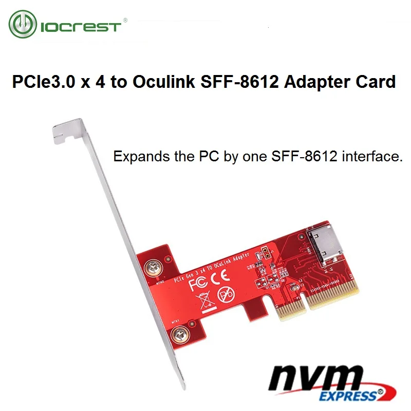 PCIE3. 0 x 4 Oculink SFF-8612 Adaptör Kartı PCIe NVMe SSD