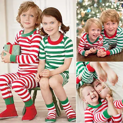 UNİKİDS Noel Çocuk Bebek Çocuk Kız Erkek Kıyafeti Pijama Pijama Pijama Takım Elbise Noel
