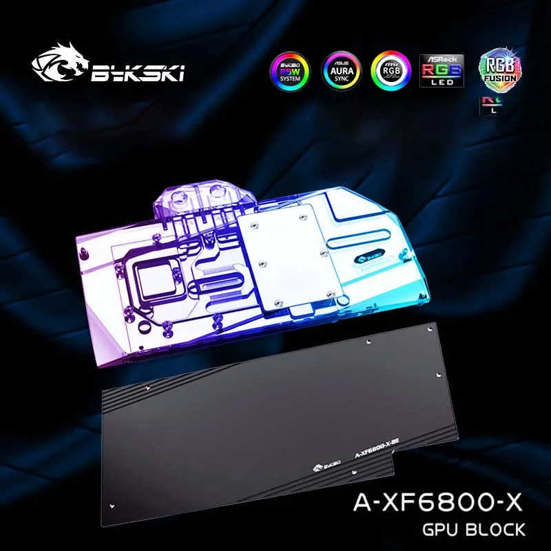 Bykski A-XF6800-X, Tam Kapak GPU Su Bloğu İçin XFX Radeon RX 6800 XT Grafik Kartı, VGA Bloğu, GPU Sıvı Soğutucu 12V / 5V