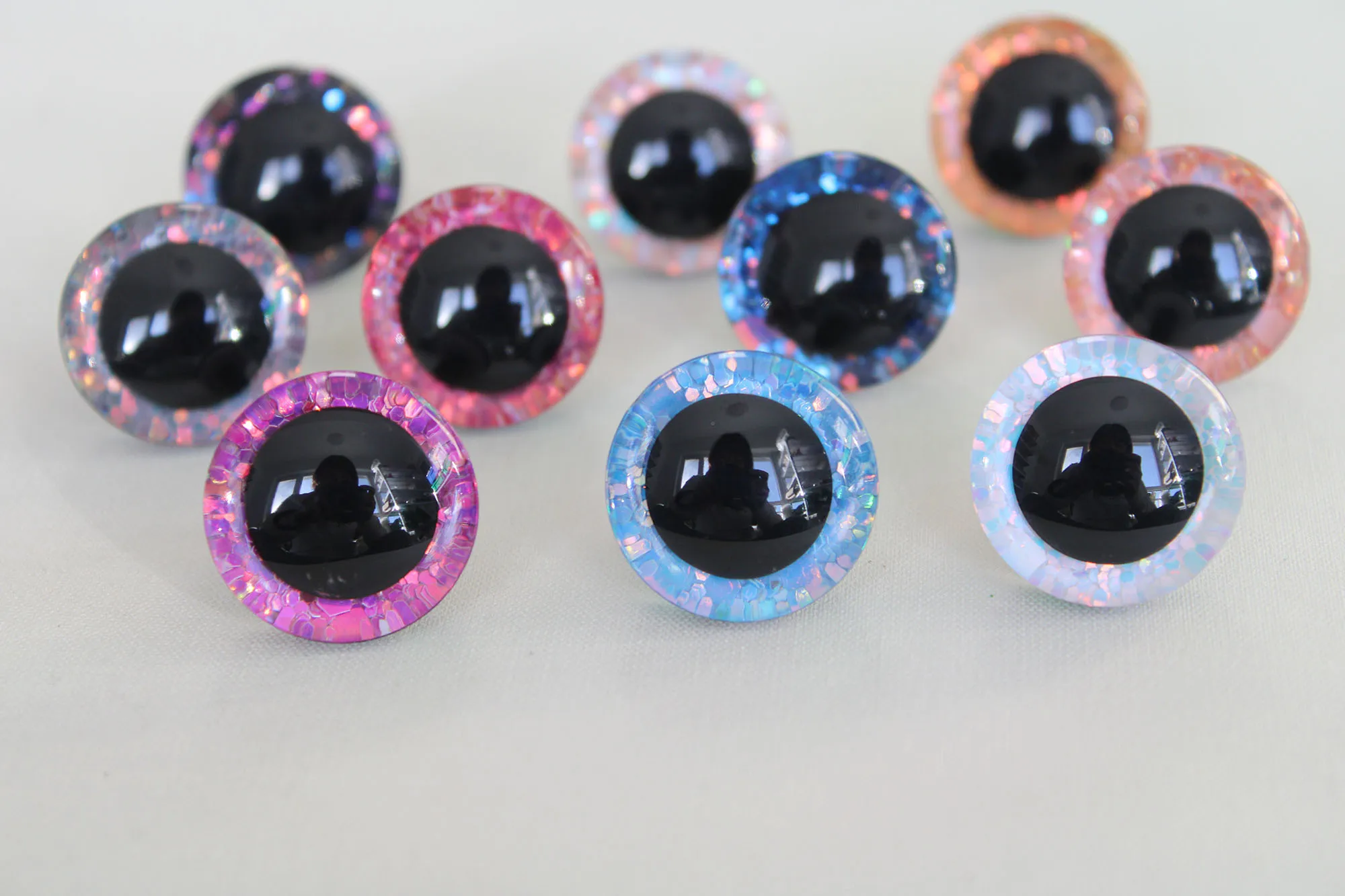 1000 adet 14mm için 35mm zanaat gözler süper stil 3D glitter oyuncak güvenlik gözler peluş hayvan bebek gözler yıkayıcı ile-renk seçeneği-T10