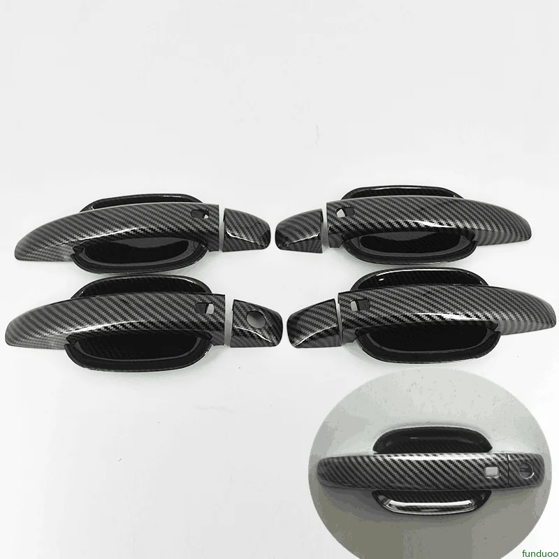 Audi için A3 2008-2012 Yeni Karbon Fiber Krom Araba Kapı Kolu Kapak Sticker Styling Oto Aksesuarları