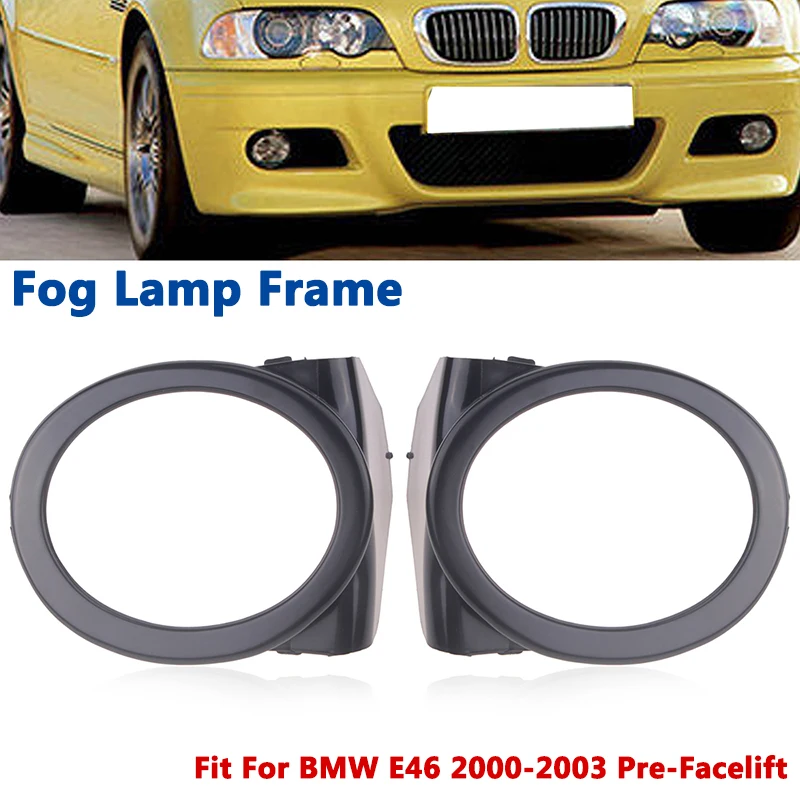 Kafiye 2 Adet Sis lamba çerçevesi Ön Tampon Alt İzgara Çerçeve Kapak BMW İçin Fit E46 2000-2006 Ön Facelift M3 Araba Aksesuarları