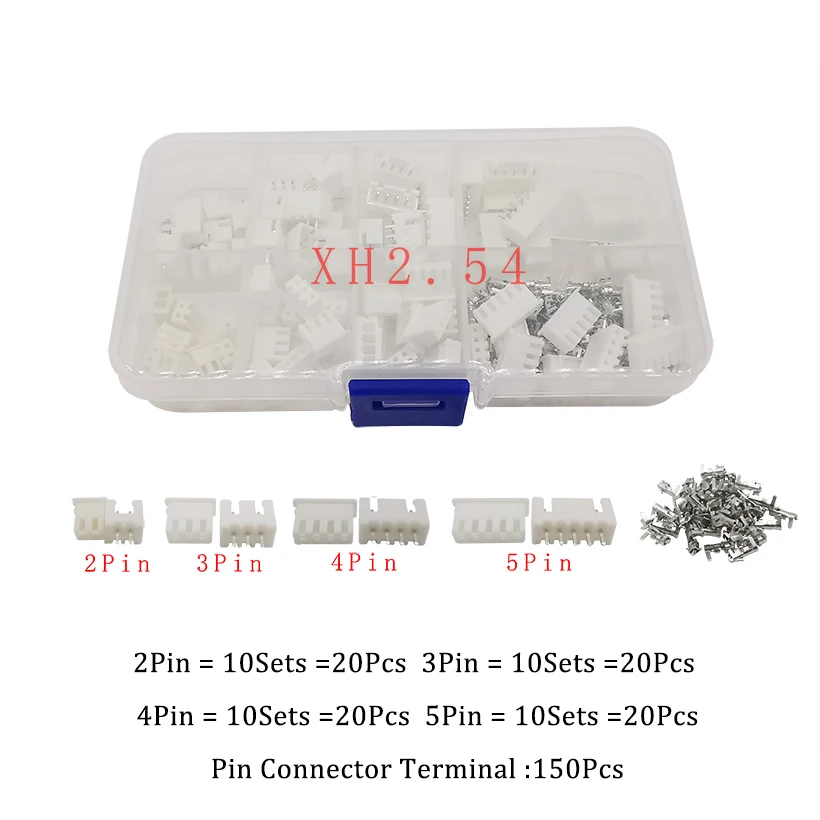 230 Adet 2.54 mm Pitch XH2. 54 2/3/4/5 Pin Terminali Kiti Konut Pin Başlığı JST Tel Bağlayıcı PCB Başlığı Priz Adaptörü XH Kitleri