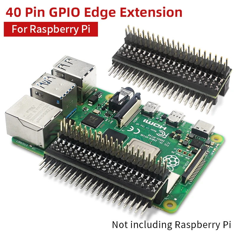 Ahududu Pi 40 Pin GPIO Uzatma Başlığı Çift Sıralı Sağ Açı GPIO Kenar Uzatma Konektörü Pi 4B 3B + 3B Sıfır 2 W
