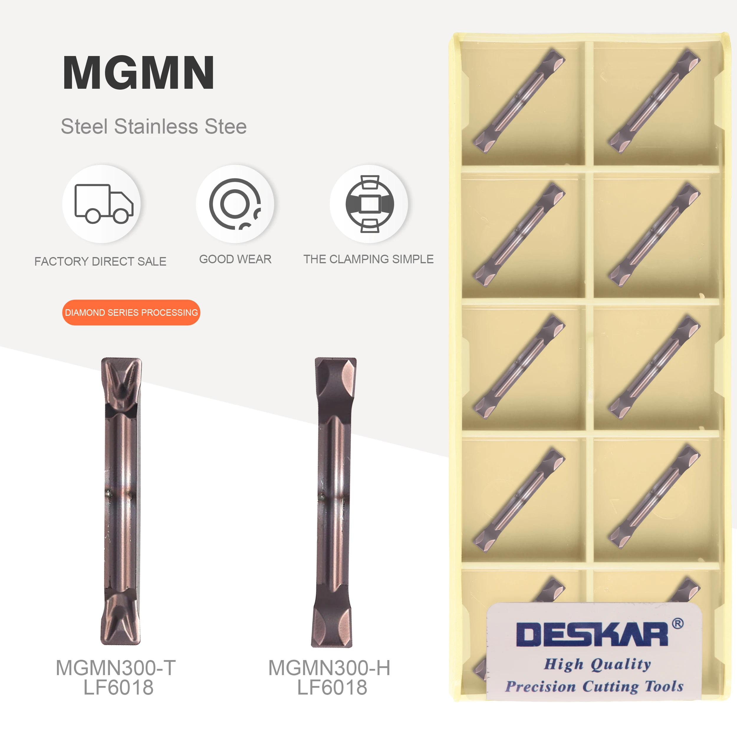 DESKAR MGMN300-H MGMN400-T MGMN300-T MGMN400-H Oluklu karbür insert CNC kesme aleti Yuvası dönüm aracı paslanmaz çelik