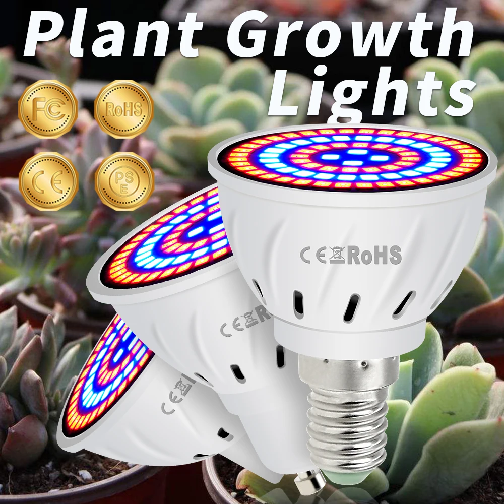 GU10 Büyümeye Yol Açtı Bitki Lambası E27 Tam Spektrum Hidroponik MR16 LED Phyto Lamba 3W 5W E14 büyüyen ışık B22 Sera Ampul 220V