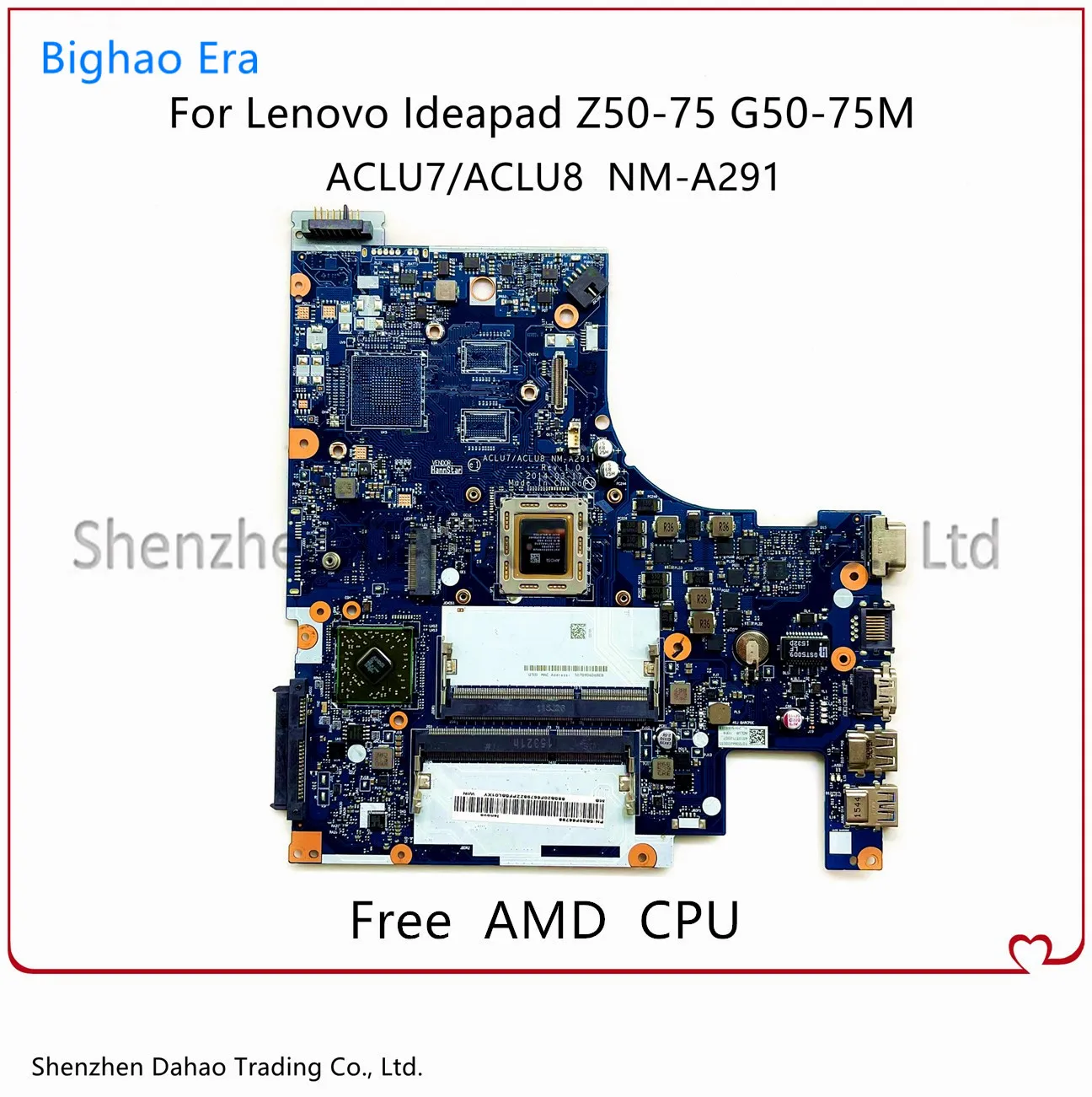 ACLU7 / ACLU8 NM-A291 Lenovo Ideapad Z50-75 G50-75 G50-75M Laptop Anakart AMD CPU İle DDR3 %100 % Tamamen Test Edilmiş