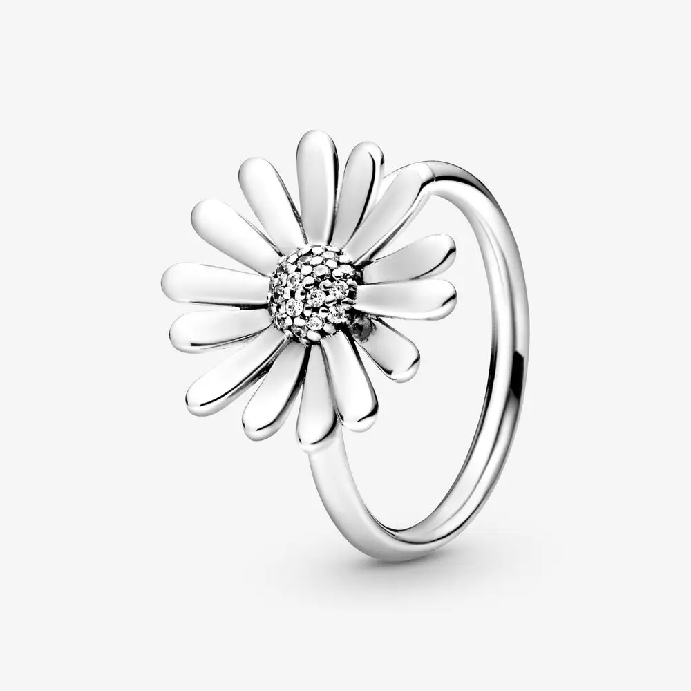 2020 Yeni Varış 925 Ayar Gümüş Açacağı Papatya Çiçek Bildirimi Yüzük Köpüklü Yüzükler Kadınlar için Nişan Takı Yıldönümü