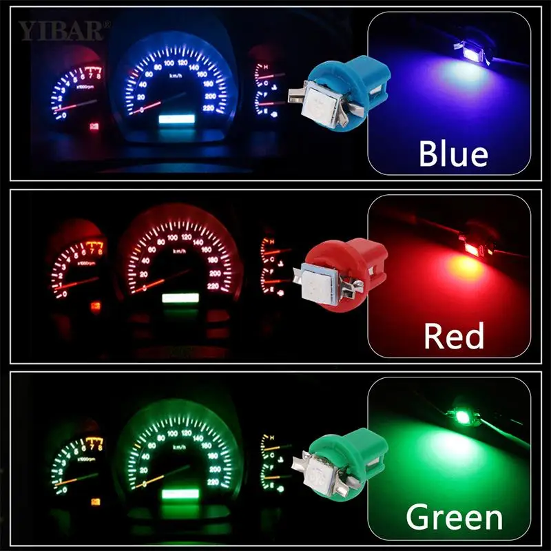 10 Adet led ışık Araba Göstergesi Hız Dash Ampul gösterge ışığı kama İç Lamba T5 B8. 5D Lamba