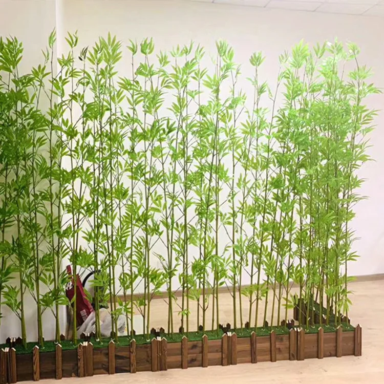 10 adet / 1 / 1 2 M Simüle Bambu Ağacı Sahte Bambu Şube Yeşil Gerçek Sopa Bitki Yapay Peyzaj Ekran Bölümü Dekorasyon