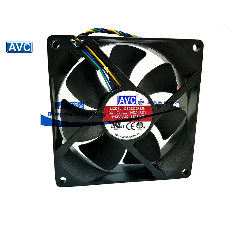 Orijinal AVC 9025 92MM 90MM Fan 90*90*25mm 92*92*25mm Soğutma fanı CPU Soğutma fanı DS09225R12H 12V 0.5 A PWM 4pin