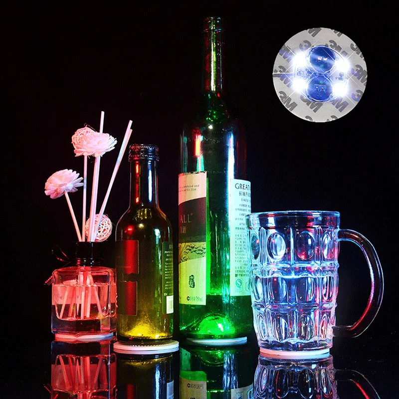 Club Bar Parti İçecek Süslemeleri LED Coaster şişe Çıkartmaları Bardak Düğün Parti Süslemeleri Cadılar Bayramı Noel Partisi Atmosferi