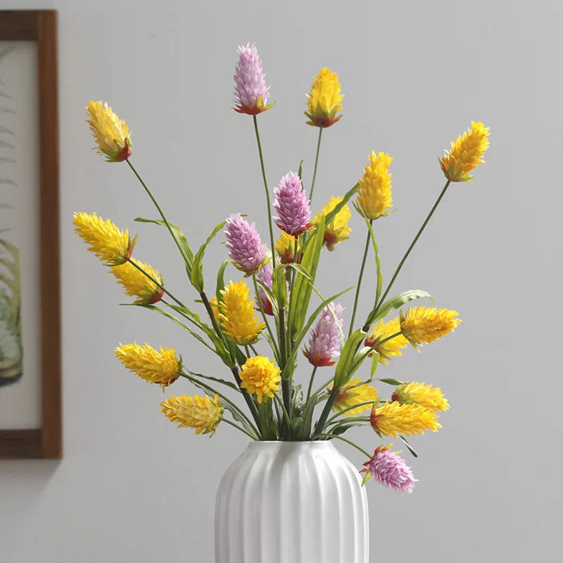 Ananas Çiçekler Uzun Şube Oturma Odası Dekor Ipek Yapay Flores Sahte Bitkiler Fotoğraf-Sahne Bahçe Parti Süsler