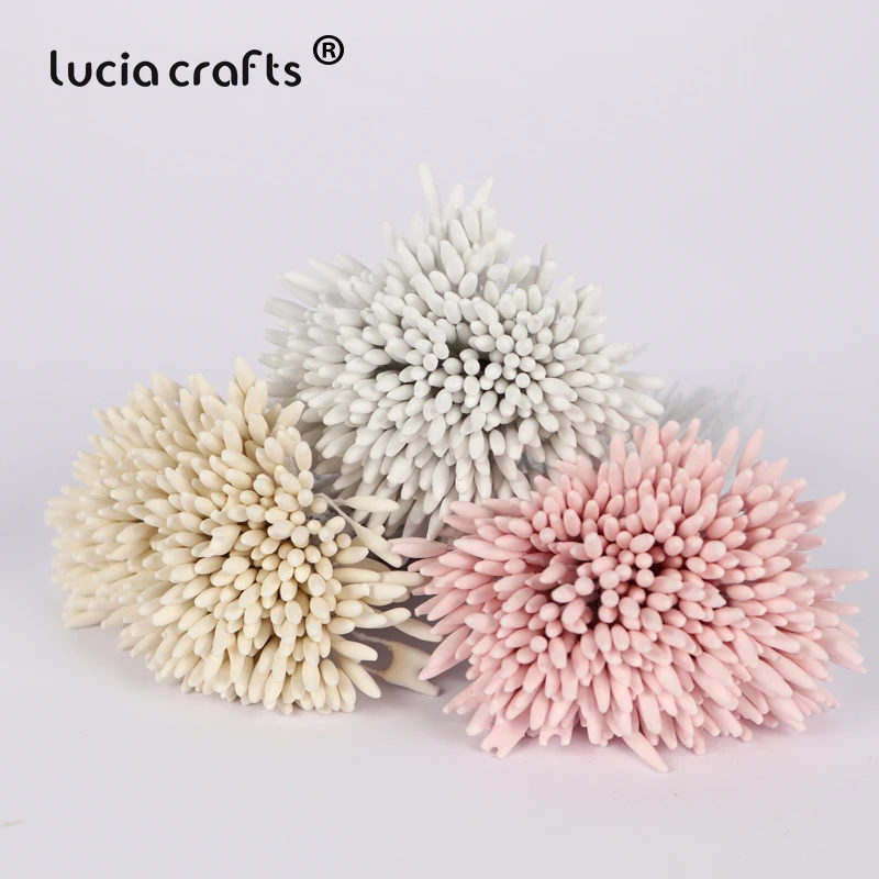 Lucia el sanatları 90/288 adet 2mm Mat Beyaz Tek Kafa Çiçek Ercik DIY Pistil Kek Dekor Zanaat C1201