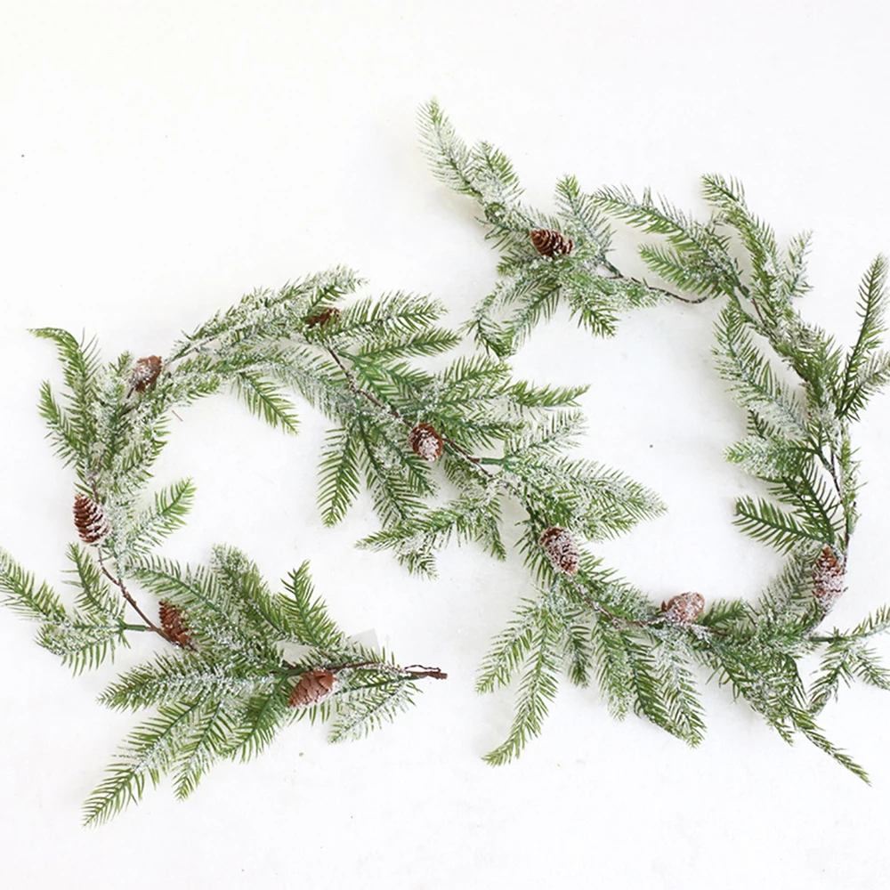 170CM yılbaşı dekoru Rattan yapay çiçek Ağacı Süsleme Açık Noel Kamışı kızıl çam kozalağı Kar Tanesi Çam Dalı