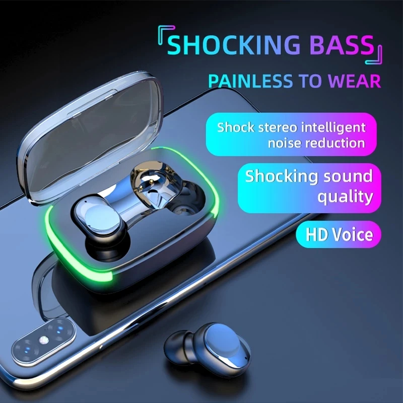 Orijinal TWS Y60 Fone Bluetooth Kulaklık kablosuz kulaklıklar Stereo Bas müzik kulaklıkları dijital ekran Dokunmatik Kontrol Kulaklık