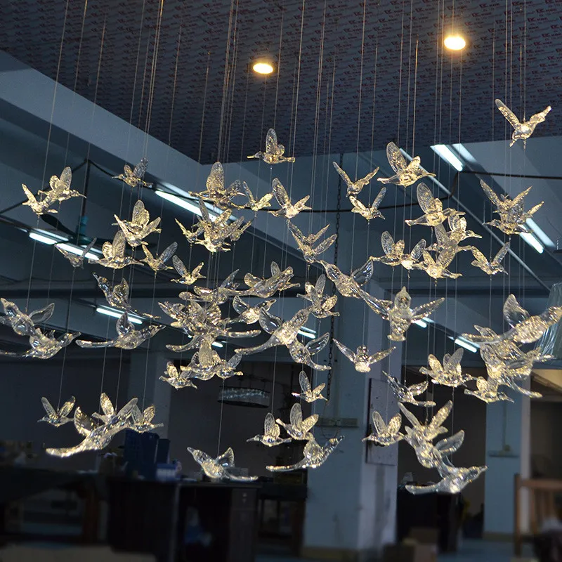 Akrilik Şeffaf Kuş Düğün Dekorasyon avize Akrilik Kuşlar Süsler Parti Dekorasyon DIY Düğün İyilik Hediye-S