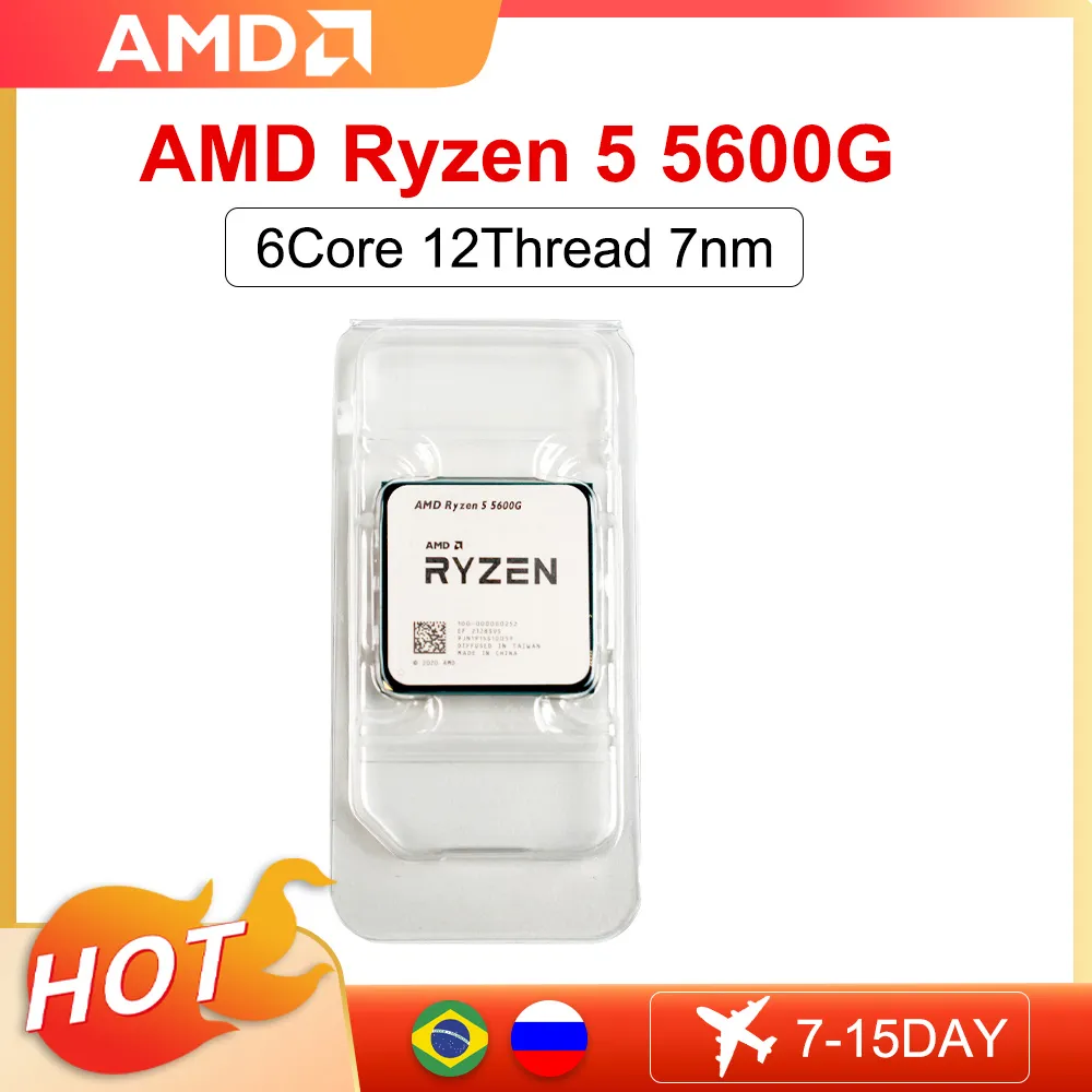 AMD Yeni Ryzen 5 5600G R5 5600G CPU Oyun İşlemci Soketi AM4 3.9 GHz 6 Çekirdekli 12 İplik 65W DDR4 Masaüstü işlemci Aksesuarları