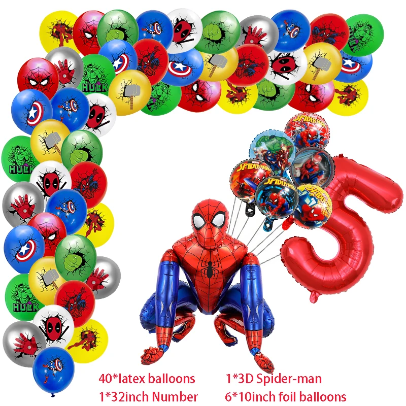 Süper Kahraman Doğum Günü Partisi Dekorasyon Örümcek Adam Demir Adam Hulk Balon fotoğraf arka fonu Bebek Duş Parti Malzemeleri