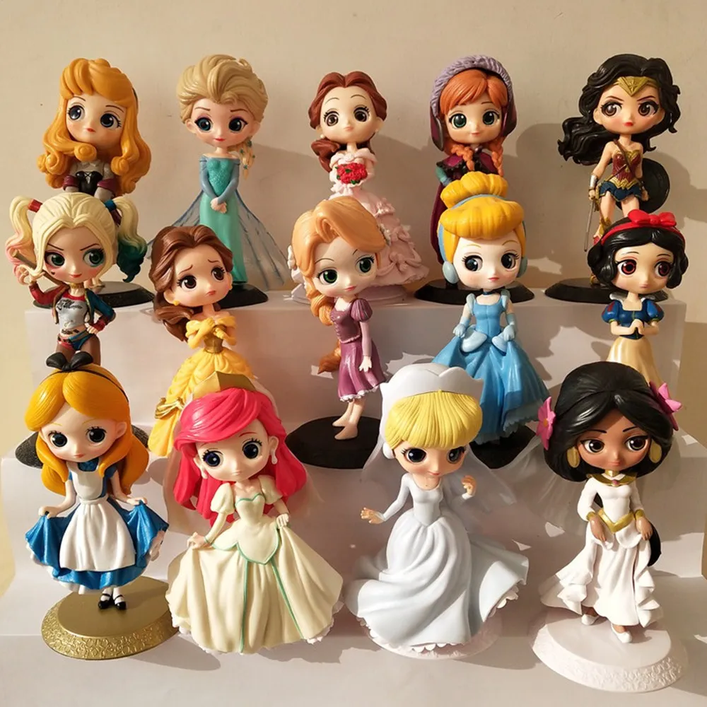 Disney Peri Prenses Ariel Elsa Anna Belle 15cm PVC aksiyon figürü oyuncakları Çocuklar İçin Doğum Günü Noel Kek Topper Kek Dekorasyon