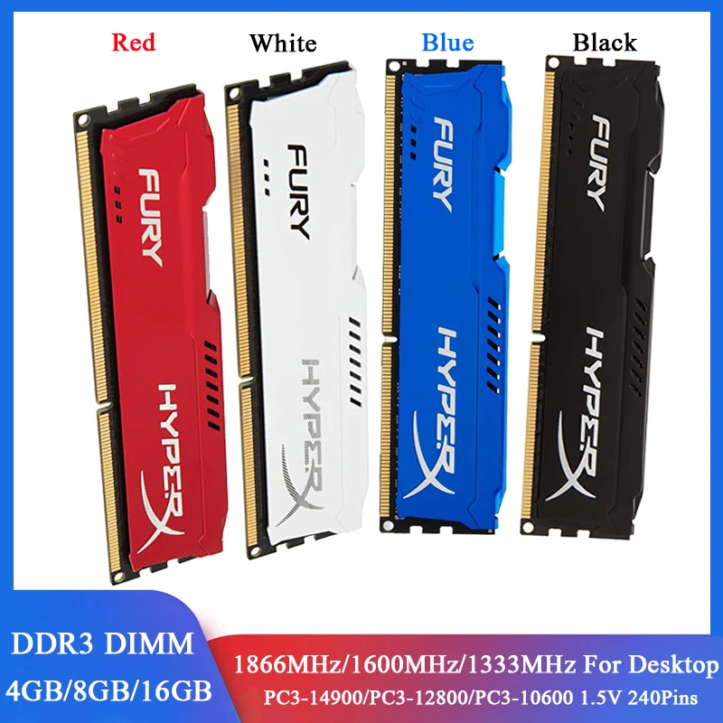 Memoria RAM DDR3 8 GB 4 GB 16 GB 1600 MHz 1333 1866 MHz masaüstü bellek 240 pins 1.5 V PC3-12800 14900 10600 DIMM DDR3 RAM Bellek Modülü