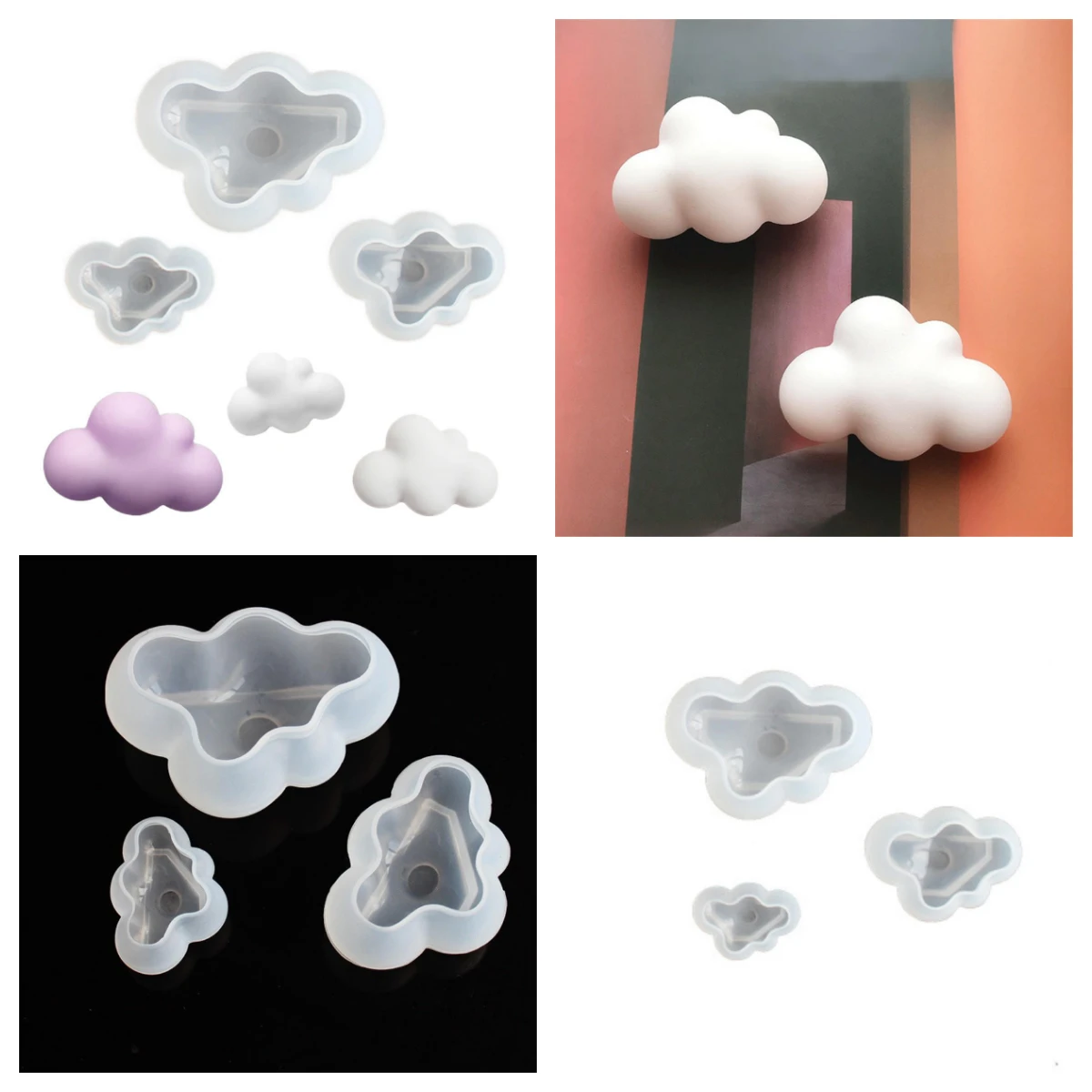3D Bulut Şekli Çikolata silikon kalıp Fondan Buz Küpü Kalıp Puding Şeker Sabun Mum Kalıpları Pişirme Kek Dekorasyon Aracı