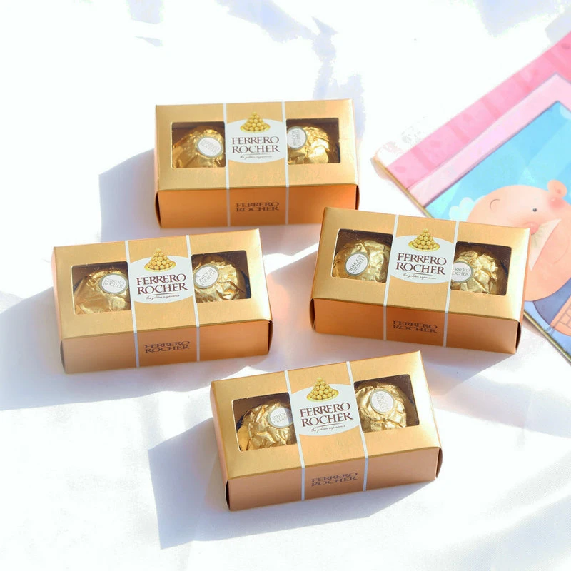 AVEBIEN 50 adet Bebek duş doğum günü Ferrero çikolata kağıt hediye kutusu Düğün Iyilik şeker kutusu Konuk için Karton ambalaj kutusu
