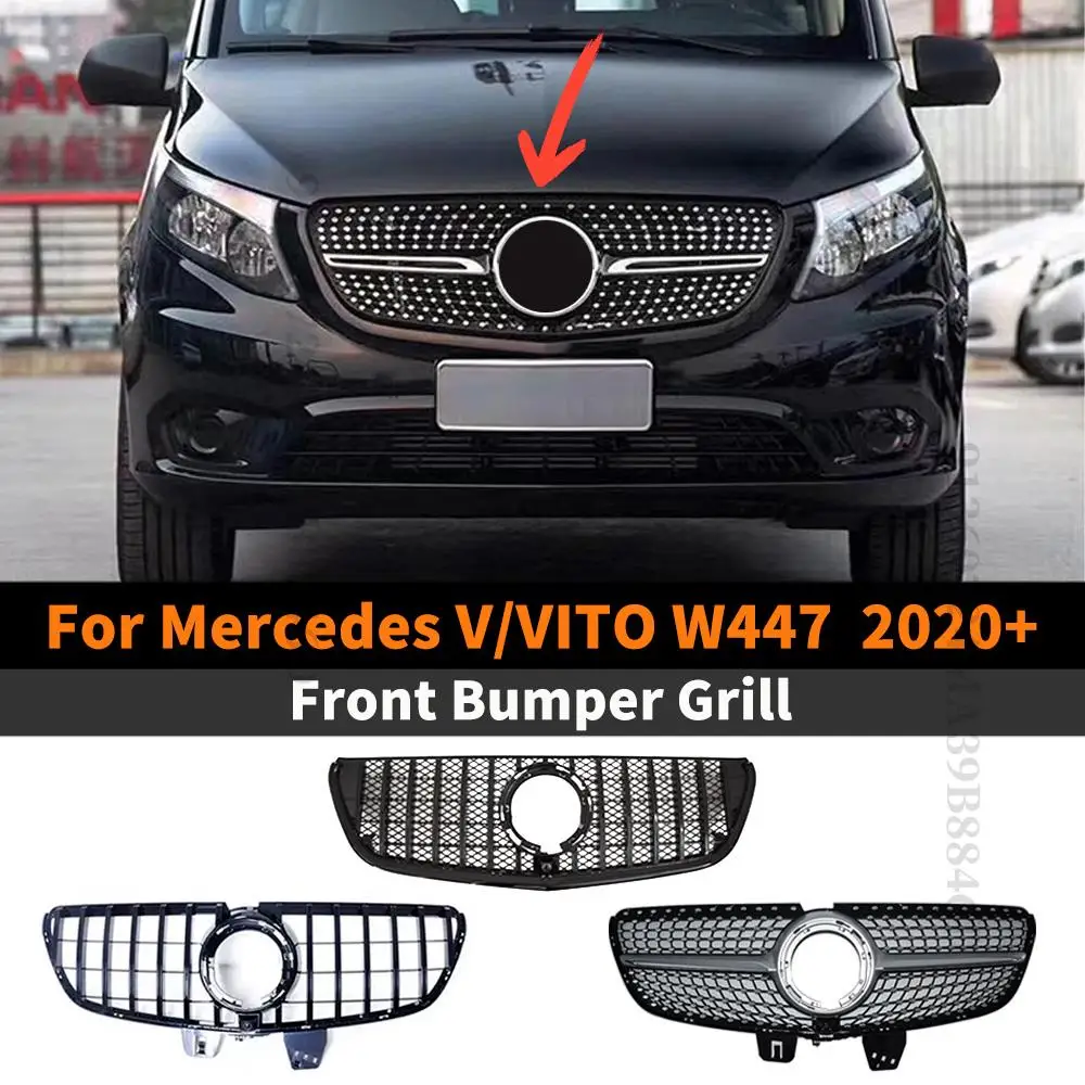 Ön Giriş Izgarası tampon ızgarası GT Elmas Mercedes Benz Vito V W447 2020 2021 2022 V250 V260 Facelift Kiti Yükseltme Hood Örgü